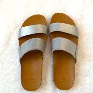 Silver sandals, Reef, size 7